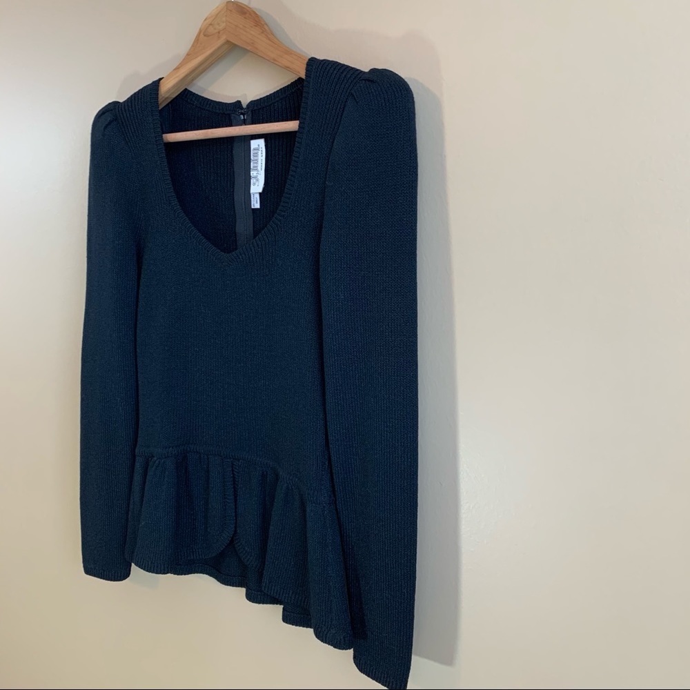 Vintage St. John Peplum Sweater v-neck RELISTED - Picture 3 of 14